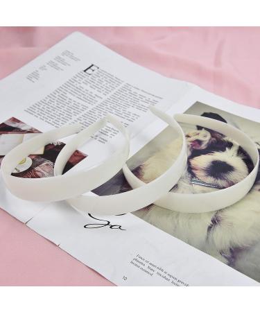 Timoo 20 Pcs Plastic Headbands - 1 Wide No Teeth Hair Bands for DIY & Craft - White - Girls & Women's Accessories - Buy Online on GoSupps.com