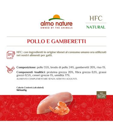 Almo Nature HFC Natural Wet Cat Food - Chicken & Shrimp 24 Pack (70g x 24) - Premium Quality & International Shipping - Buy Online on GoSupps.com