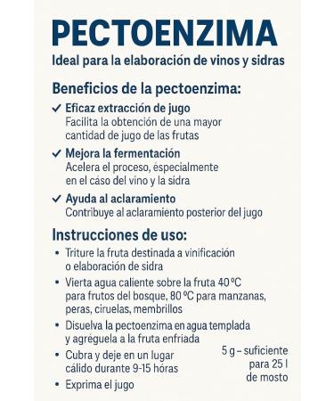 10 x Pectolase 5g/25L + Copeaux de Ch ne Fran ais 20g - Enzyme Pectolytique Pectoenzyme Pectine Enzyme aux fruits et au vin de mo t Spirit Ferm - Buy Online on GoSupps.com
