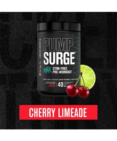 Jacked Factory Pumpsurge Max Stim Free Pre Workout - High-Performance Caffeine Free Pre Workout with L-Citrulline N03-T Arginine Nitrate & Glutathione - 40 Servings Cherry Limeade - Buy Online on GoSupps.com
