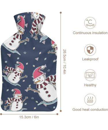 Snowman Hot Water Bottle with Plush Cover - Hand Warmer for Adults & Kids - 26.5x15.3cm - International Shipping - Buy Online on GoSupps.com