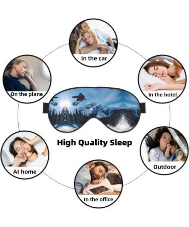 Snowboarding Print Unisex Sleeping Eye Mask | Soft Comfortable Light-Blocking Sleep Mask for Better Rest - Buy Online on GoSupps.com