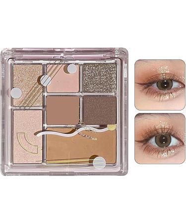 Colorful Eyeshadow Palette - 7 Colors Shimmer Waterproof Eyeshadow - Professional Vibrant Colors Shades Cosmetics Compact Waterproof Glitter Makeup Palette for Blendable Bright Makeup Littryee Raw Coconut Latte No. 16 - Buy Online on GoSupps.com