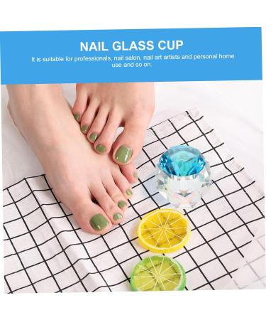FRCOLOR 2 Pcs Nail Art Crystal Cup Clear Cups Glass Dappen Dish Bowl Glass Dappen Dish for Acrylic Nails Glass Containers with Lids Crystal Nail Cup Equipment White Crystal Symphony 5.5x5.5cmx2pcs Bluex2pcs - Buy Online on GoSupps.com