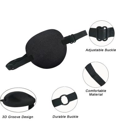 4PCS Eye Patch Medical Eye Patches Comfortable Pirate Eye Patch with Adjustable Buckle Treat Lazy Eye Amblyopia Strabismus for Adults and Kids - Buy Online on GoSupps.com