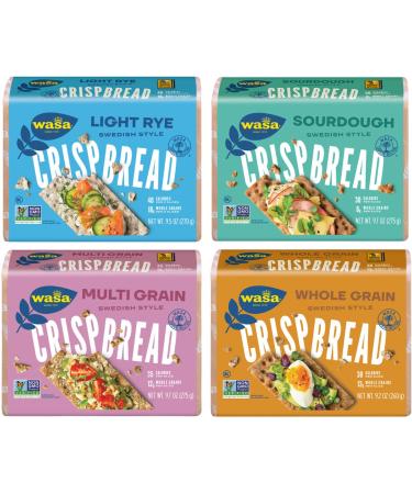 Crispbread Variety 4-Pack: Multi Grain Whole Grain Rye Lite & Sourdough - Buy Online on GoSupps.com