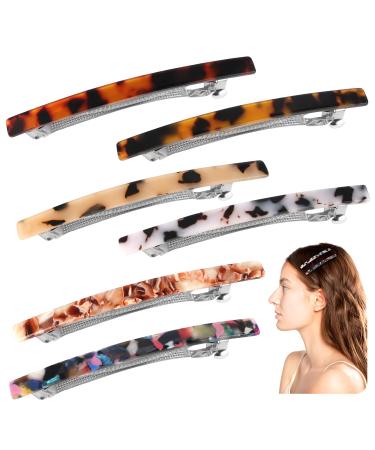 6Pcs French hair clips women hair clip automatic acetate hairpise rectangular hair clips acrylic ponytail holder hair clip for medium and thick hair
