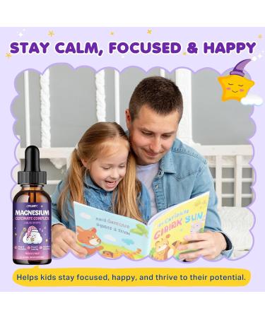 Magnesium Glycinate Liquid for Kids - Magnesium Bisglycinate Drops with L-Theanine, Chamomile & Vitamin B6, B12, C, D3 for Sleep, Relaxation, Immune Support, Calm & Focus - 2 Fl Oz, Strawberry Flavor Strawberry 2 Fl Oz (Pac  - Buy Online on GoSupps.com