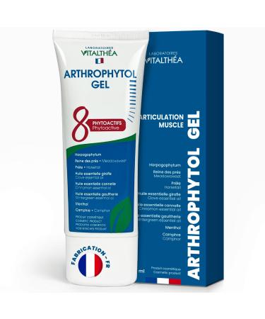 ARTHROPHYTOL - Gel de Massage Articulations & Muscles - 8 Actifs Naturels - Harpagophytum & Huiles Essentielles & Menthol & Camphre - Soulage instantan ment et durablement - Laboratoires Vitalth a 100 ml (Lot de 1)