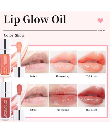NewBang 2pcs Hydrating Lip Glow Oil Set | Tinted Plumping Lip Care Gloss Balm | Nourishing & Moisturizing | Non-sticky Glitter Shine | Pink&Rosewood | 0.49 Fl Oz (Pack of 2) - Buy Online on GoSupps.com