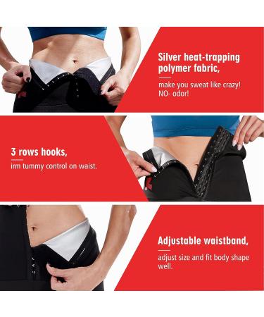 KUMAYES Sauna Leggings Women's High Waist Compression Sweat Pants - Black XL - Buy Online on GoSupps.com