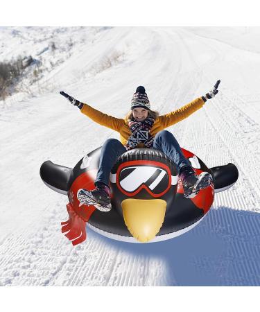 Triumpeek Inflatable Snow Tube for Winter Outdoor Fun - Heavy Duty Sled with Reinforced Handles | Penguin Design - Buy Online on GoSupps.com