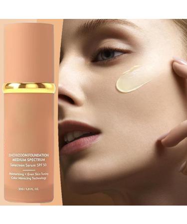 Self-Adjusting Foundation | 30ml 4-in-1 SPF 50 Tinted Foundation | Makeup for Oily Sensitive Mature Skin Types - Evening Date Dance Running Hiking - Buy Online on GoSupps.com