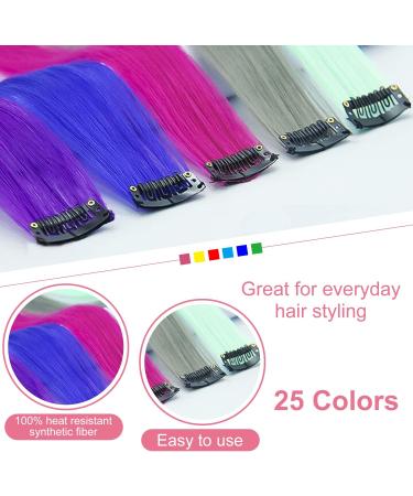 25 Pieces Of Colored Hair Extension Clips 55cm Long Long Hair Short Hair Straight Hair Simulation Hair Can Be Cut In Length Suitable For Parties And Daily Dress-up. - Buy Online on GoSupps.com