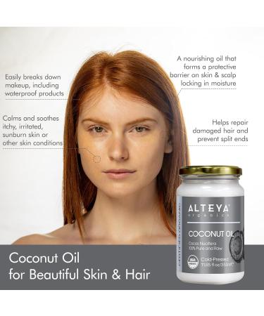 Alteya Organic Extra Virgin Coconut Oil 11.85 oz - 100% USDA Certified Pure Natural Oil for Cooking & Skincare - Buy Online on GoSupps.com