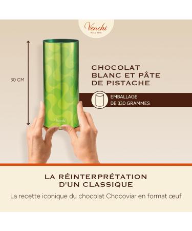 Venchi - uf au Chocolat Chocoviar Pistache 330 Gr Go t Chocolat Blanc et P te de Pistache Sans Gluten avec Surprise Collection de P ques Venchi Id e Cadeau - Buy Online on GoSupps.com