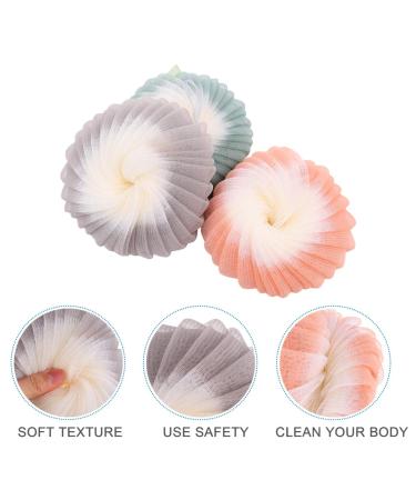 3 Pcs Two-Ball Bath Scrubber Set | Mesh Bath Sponge & Loofah for Luxurious Shower | International Shipping Available - Buy Online on GoSupps.com