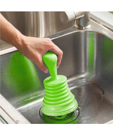 Shower Plunger | Handy Suction Cup Cleaner for Pipeline Bathroom Drain Cleaner Tool for Unclogging Slow Sinks Tubs and Showers Small and Powerful Green - Buy Online on GoSupps.com