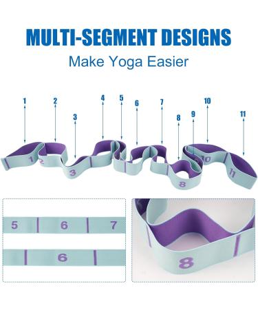 Stretch Band with 11 Loops - Yoga Stretching Belt for Fitness Pilates & Dance | Effective Stretching Straps - Buy Online on GoSupps.com