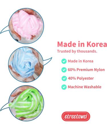 Exfoliating African Net Bath Wash Cloths - Pack of 3 - Korea Made - 3 Colors - Gentle Body Scrub Cloth for Effective Cleaning - Buy Online on GoSupps.com