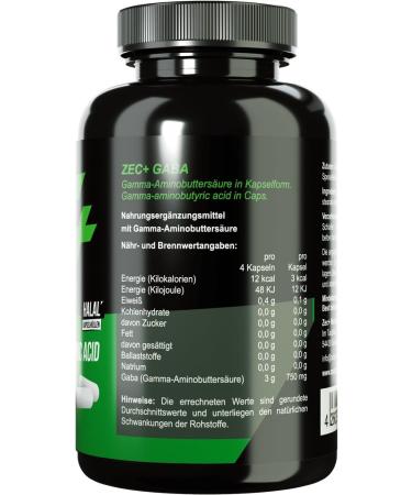 ZEC+ Nutrition GABA - 120 Capsules | Premium Supplement for Stress Relief & Better Sleep | Buy Internationally - Buy Online on GoSupps.com