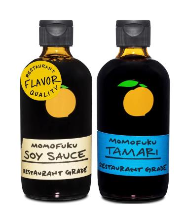 Momofuku Soy Sauce & Tamari by David Chang, 2 Pack, Restaurant Duo, Organic Ingredients, Chef Made for Cooking & Umami, Steeped with Kombu