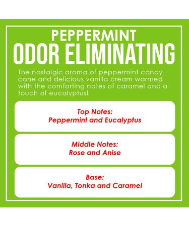 Peppermint Odor Eliminating Candle - 80 Hour Burn Time - Premium Soy Blend - 12 oz - Buy Online on GoSupps.com