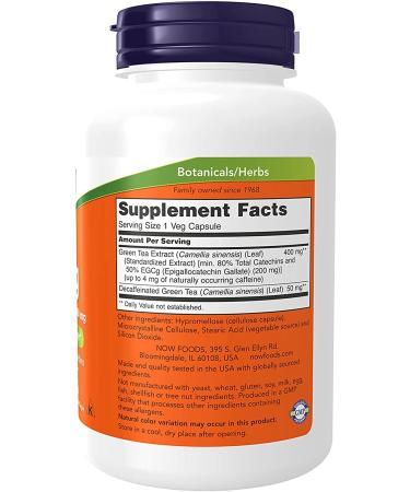Now Foods EGCg Green Tea Extract 400mg - 180 Veg Capsules for Weight Loss & Antioxidants - Buy Online on GoSupps.com