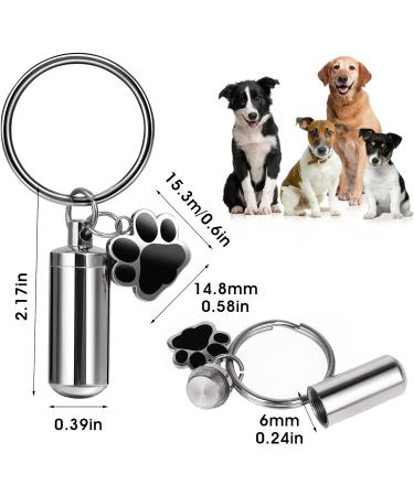 2Pcs Dog Urn Keychain for Ashes Stainless Steel Pet Ashes Keepsake Urns Keychain for Dogs Cats Personalized Mini Pet Ashes Keepsake Pet Dog Cat Cremation Memorial Urn Keychain - Buy Online on GoSupps.com