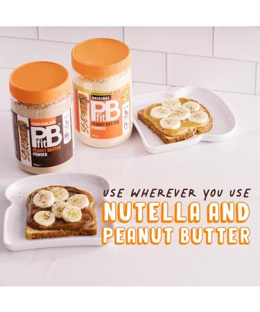 PBfit Peanut Butter Powder - Original & Chocolate - 87% Less Fat Gluten Free All Natural Nut Butter Spread - Powdered Peanut Butter from Real Roasted Peanuts - 425g (Pack of 2) - Buy Online on GoSupps.com