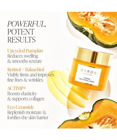 BYROE Pumpkin Pro-Retinol Anti Aging Face Cream | Vegan Hydrating Formula with Eco Ceramides & Bakuchiol | Reduce Fine Lines & Wrinkles - 50ml - Buy Online on GoSupps.com