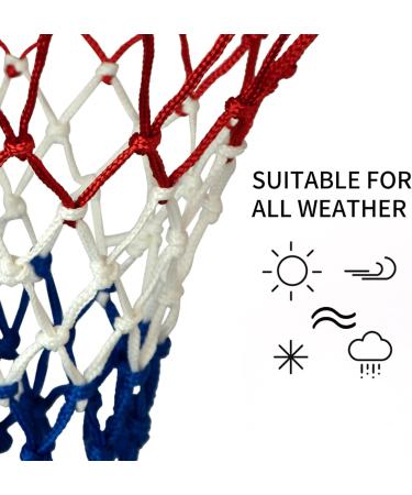 Sanung All-Weather Tri-Color Basketball Hoop Net - 2 Pack | 12 Loop Standard Competition Training Net Replacement for Indoor/Outdoor Use - Buy Online on GoSupps.com