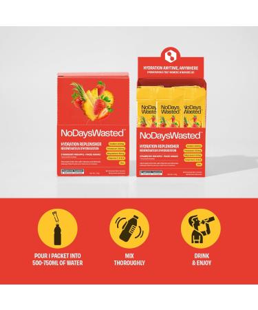 Hydration Replenisher Electrolyte Replacement Stick Packets | Essential Electrolytes & Vitamins | Rapid Hydration | Sodium Potassium Magnesium Vitamins B C D Zinc | Made in Canada | Strawberry Pineapple | 15 Pack - Buy Online on GoSupps.com