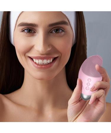 Fovolat Cleansing Facial Brush - Soft Silicone Face Scrubber | Rechargeable Vibrating Waterproof Simple Skin Care Tools For Deep Cleansing Exfoliation & Firming Pink (English) - Buy Online on GoSupps.com