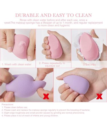 6-Piece Makeup Sponge Blender Set with Holder and Powder Puff - Multi-Colored Sponges for Cream, Liquid, and Powder Makeup - Buy Online on GoSupps.com