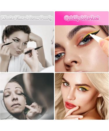 Vspek 24 Pairs Glitter Eyeliner Stickers Quick makeup tool Instant Eyeliner Stickers Self-adhesive Eye Line Strip Sticker Eye Makeup Tool Waterproof Eyeliner Stickers for Eyes Dress Up (6 Colors) - Buy Online on GoSupps.com