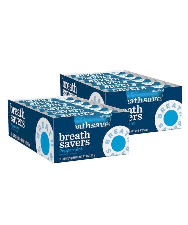 Breathsavers Peppermint Mints, 24-Count (2 Pack of 12) Peppermint 0.75 Ounce (Pack of 24)