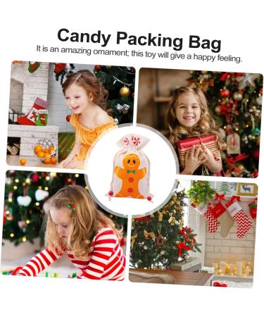 Healvian 6pcs Adorable Bags Portable Christmas Sweets Pouches Printed Draw Ginger Kids Candy Man 15x23cm Assorted Color - Buy Online on GoSupps.com