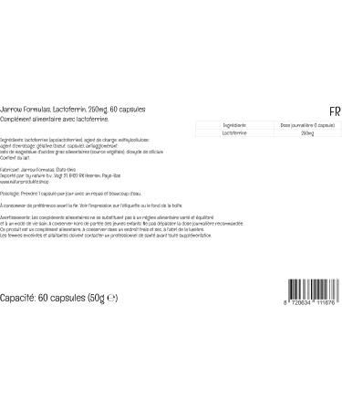  Jarrow Formulas Jarrow Formulas Lactoferrin (Apolactoferrin) 250mg 60 Capsules Soy-Free Gluten-Free Non-GMO - Buy Online on GoSupps.com