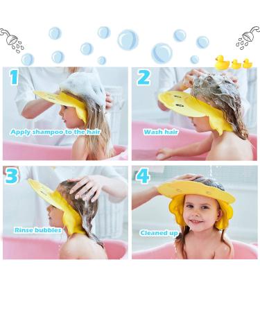 Silicone Hair Washing Hat for Toddlers | Adjustable Shampoo Cap for Kids - Yellow - Buy Online on GoSupps.com