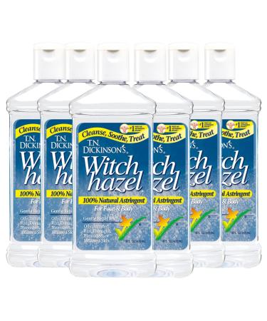 T.N. Dickinson's Witch Hazel Astringent for Face and Body, 100% Natural, 6 Count