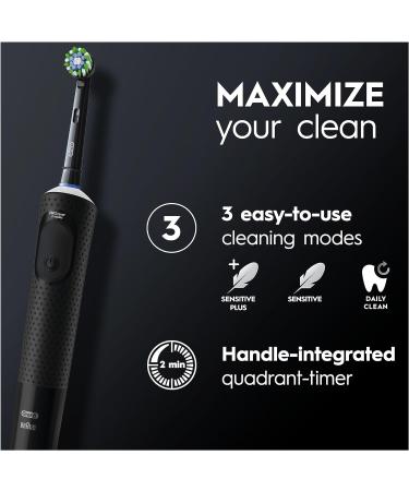 Oral-B Vitality Pro Electric Toothbrush for Adults - Christmas Gift - 3 Brushing Modes - 2 Toothbrush Heads - Sensitive - UK Plug - Black - 1 Count - Buy Online on GoSupps.com
