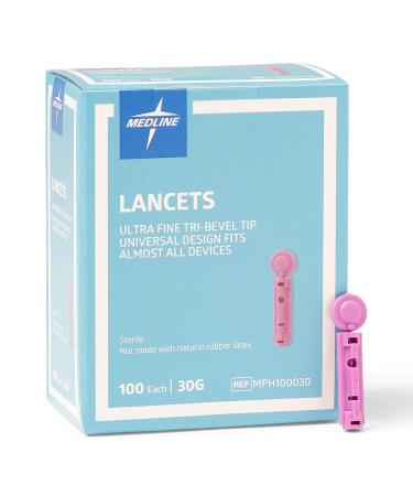 Medline General Purpose Lancet  Can be Used with Most Universal Lancing Devices  30G  Box of 100