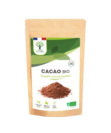 BIOPTIMAL Organic Cocoa Powder - Hot Pastry Drink - Intense Flavour - Sugar Free - 100% Cocoa Bean - Packaged in France - Certified by Ecocert - 1 kg