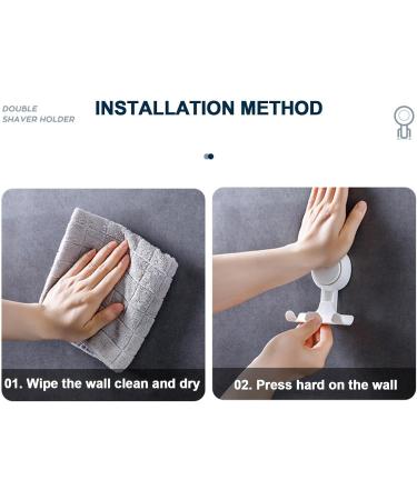 Shizuku Shower Shaver Holder | Self-Adhesive Wall Hooks for Shower | Reusable Hooks for Towels Luffa Coats & Hats | International Shipping Available - Buy Online on GoSupps.com