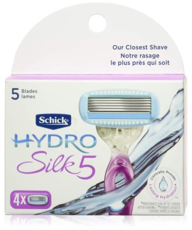 Schick Hydro Silk Moisturizing Razor Blade Refills for Women with Shower Hanger 4 Count