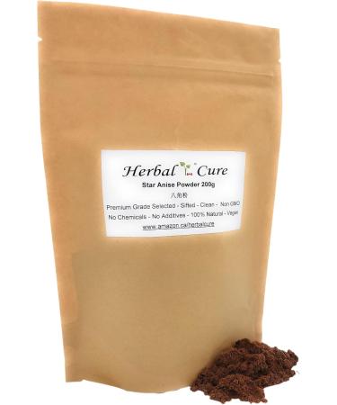 Herbal Cure - Ba Jiao Chinese Star Anise Powder 200g - Natural Vegan Chefs Recommended - Product of China - Buy Online on GoSupps.com