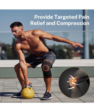Compression Knee Brace for Men & Women - Coffee Ground Knee Sleeve for Meniscus Tear ACL Arthritis Pain - Patella Pad & Side Stabilizers - Best Support for Weightlifting & Running - Buy Online on GoSupps.com