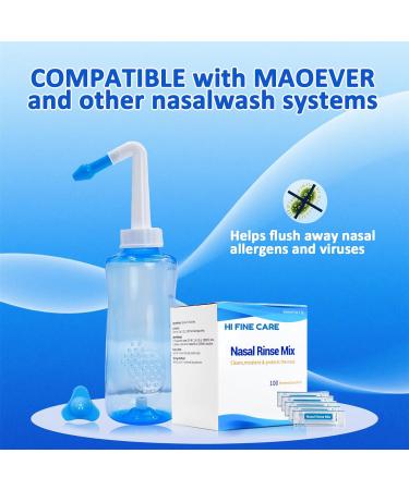 Neti Pot Saline Packets 100 Bags - 2.7g Neti Pot Individually Wrapped Saline Packets Nasal Irrigators Sinus Relief Sinus Care - Buy Online on GoSupps.com