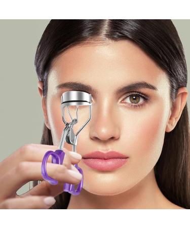 Metal Eyelash Curler Curl Up Lash Curler Long Lasting Eyelash Makeup Tool with Spring Assist Silicone Pad Lifted Eye Lash Curlers for Girls and Women Fits All Eye Shape(Purple) - Buy Online on GoSupps.com